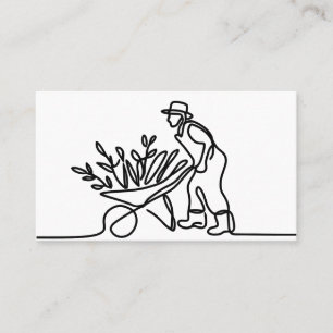 Carte De Visite dessin d'un agriculteur ou d'un jardinier