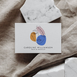 Carte De Visite Dessin minimaliste abstrait de visage en ligne