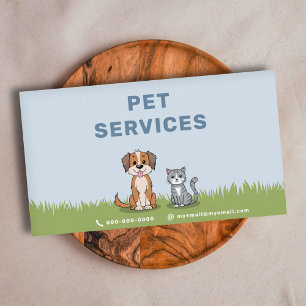 Carte De Visite Dessin sur chat et chien - Services pour animaux d
