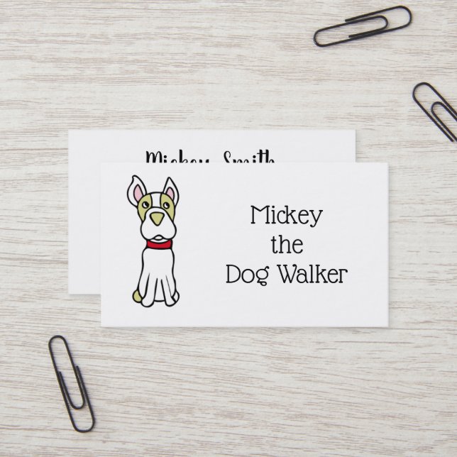 Carte De Visite Dessin Terrier de Boston (Devant/Arrière en situation)