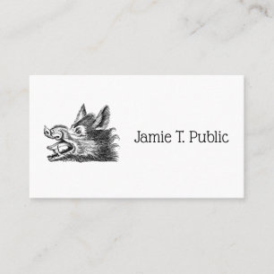 Carte De Visite Dessin tête de sanglier vintage en noir et blanc