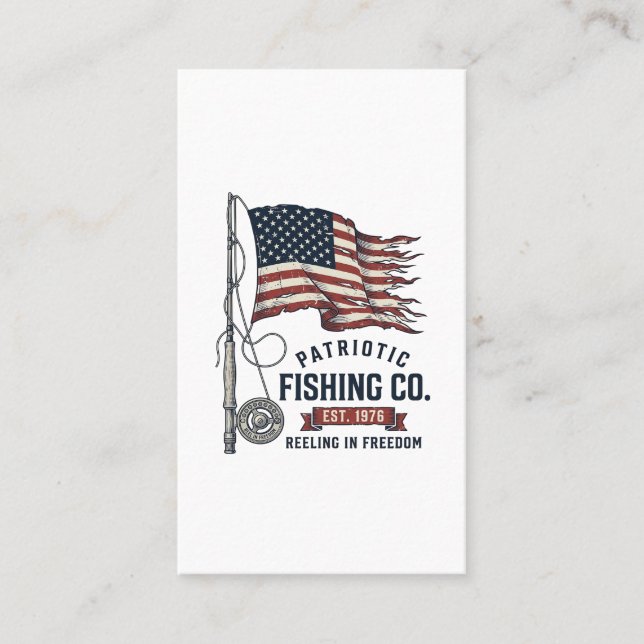 Carte De Visite Dessin vectoriel de drapeau de pêche patriotique v (Devant)