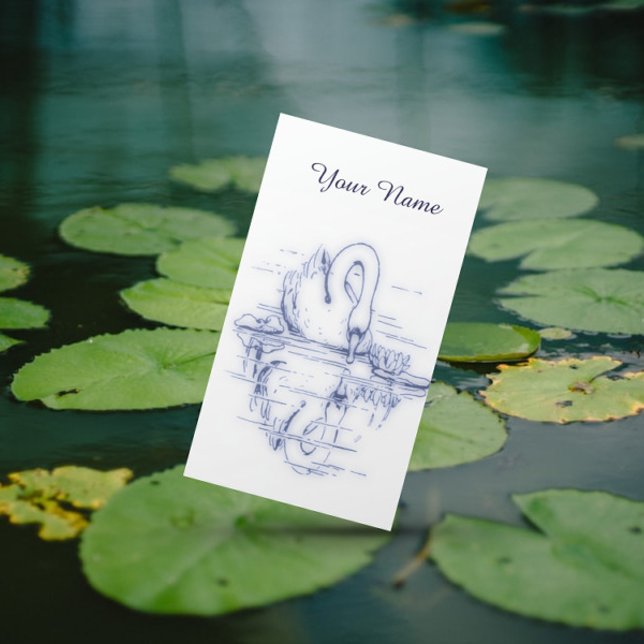 Carte De Visite Dessin vintage - Reflet de cygne - (Créateur téléchargé)