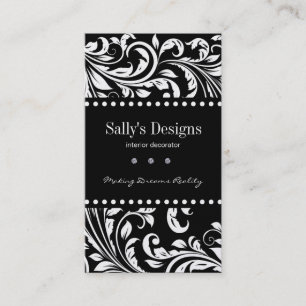 Carte De Visite Dessinateur d'intérieurs élégant de damassé no