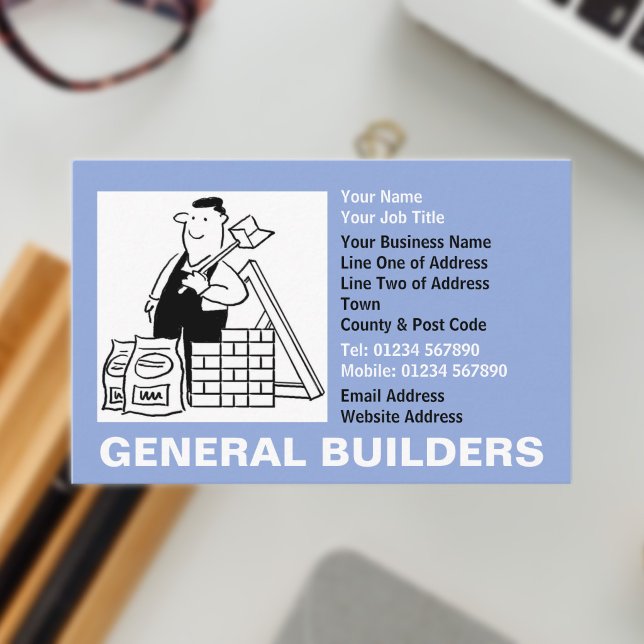 Carte de visite dessinateur général de bâtiment (General Builders Business Card)