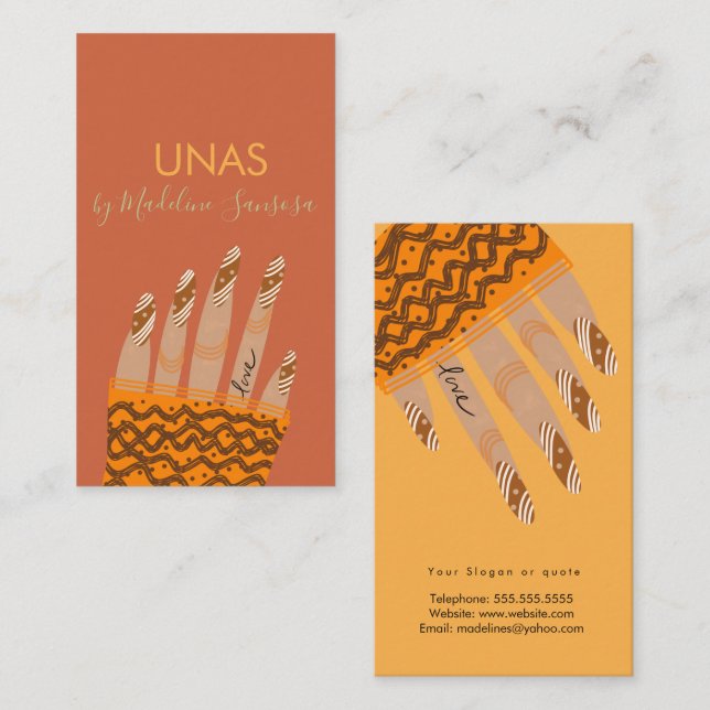 Carte de visite dessinée à la main de technicienne (Devant / Derrière)