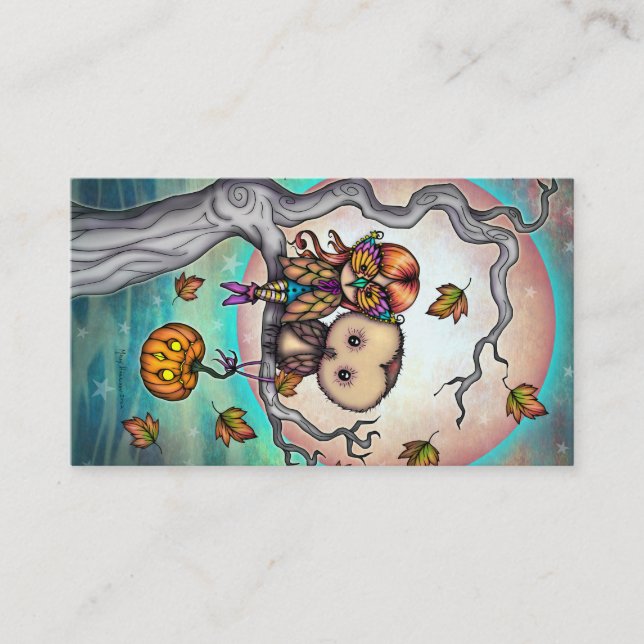 Carte De Visite Dessins mignons d'Halloween d'oiseaux de même plum (Devant)