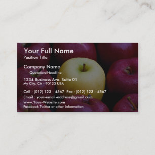 Carte De Visite Dessus de Tableau de neuf pommes, jaunes et rouges