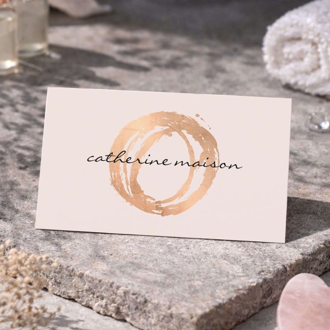 Carte de visite d'esthéticienne Logo Rose Gold Ros (Créateur téléchargé)