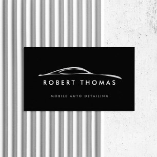 Carte De Visite Détail auto noir, Logo de réparation automatique