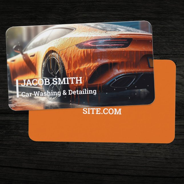 Carte De Visite Détail automatique Lavage de voiture (Auto Detailing Car Washing Business Cards)