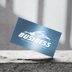 Carte De Visite Détail automatique Lave-auto Automotive Royal Blue