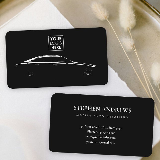 Carte De Visite Détail automatique Nettoyage automatique Réparatio (Auto Detailing Cleaning Auto Repair Business Logo Business Card)
