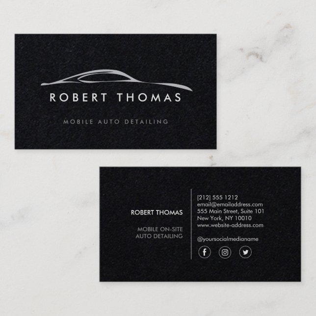 Carte De Visite Détail automatique, Réparation sur papier noir (Devant / Derrière)