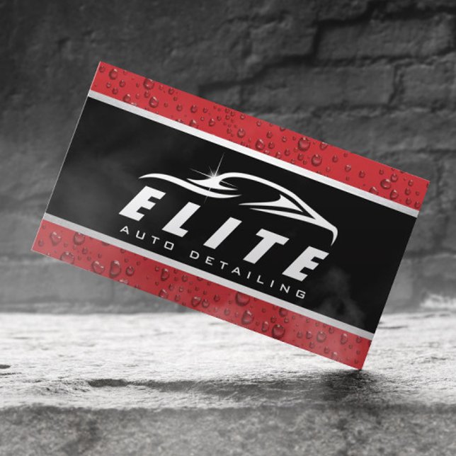 Carte De Visite Détail automatique Spa automatique noir et rouge L (Créateur téléchargé)