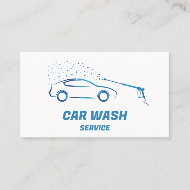 Carte De Visite Détail de l'auto de lavage de pression du service  (Devant)