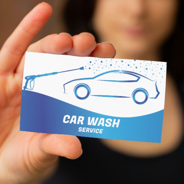 Carte De Visite Détail de l'auto de lavage de pression du service  (Car wash logo design is an original artwork by Savanamm)
