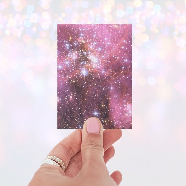 Carte De Visite Détail du NGC 346 en rose (Create your own minimalist pink celestial photo business card.)