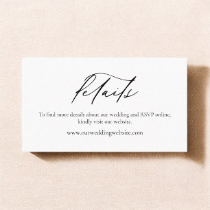 Carte De Visite Détails minimalistes simples du Mariage noir blanc