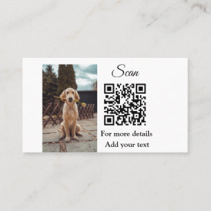 Carte De Visite Détails simples du nom de l'animal code QR ajouter