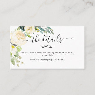 Carte De Visite Détails sur le Mariage des fleurs d'amortisseur d'