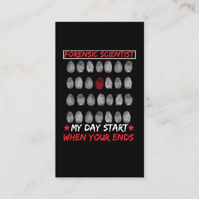Carte De Visite Détecteur d'ADN d'empreintes digitales en sciences (Devant)