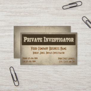 Carte de visite détective de l'enquêteur privé