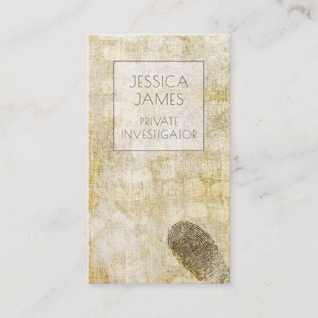 Carte De Visite Détective Enquêteur privé Empreinte digitale (Devant)