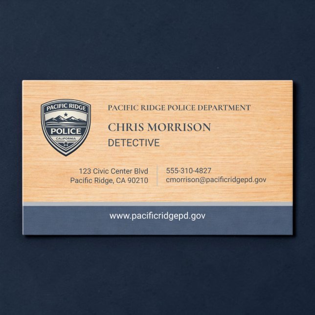 Carte de visite Détective Officier de Police Logo  (Créateur téléchargé)