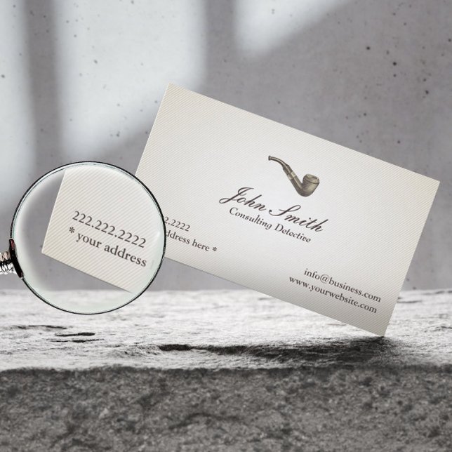 carte de visite détective vintage Pipe Consulting (Créateur téléchargé)