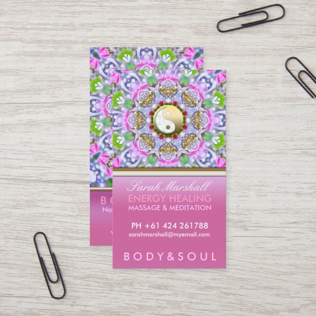 Carte de visite d'étincelle holistique de guérison (Devant/Arrière en situation)