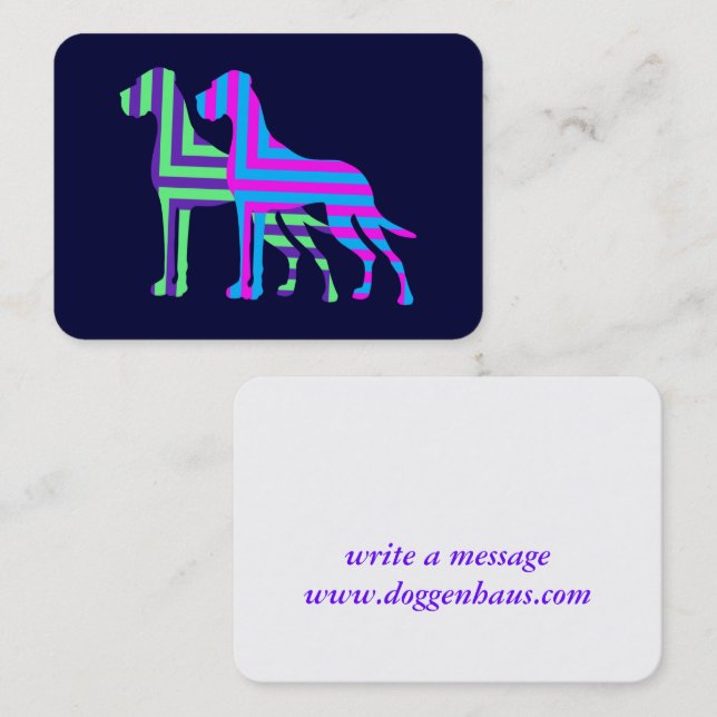 Carte De Visite Deutsche Doggen Visitenkarten (Devant / Derrière)