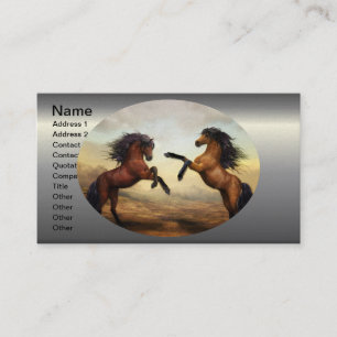 Carte De Visite Deux chevaux qui s'élèvent