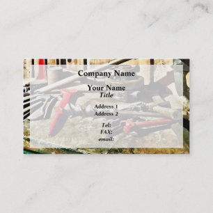 Carte De Visite Deux clés rouges sur l'établi de plombier