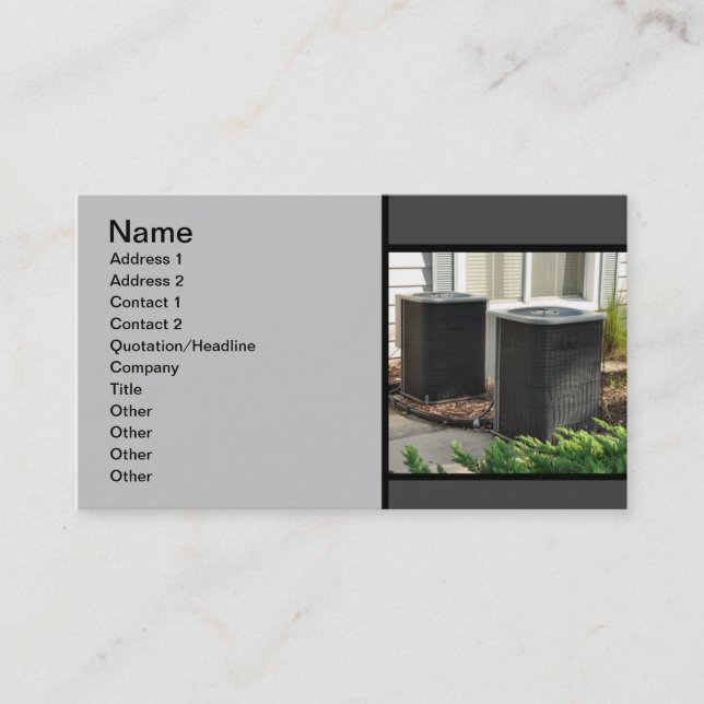 Carte De Visite deux climatiseurs centraux extérieurs (Devant)