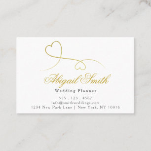 Carte De Visite Deux Coeurs Or Élégants