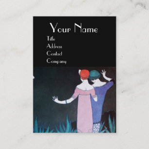 Carte De Visite DEUX FEMMES DANS LA NUIT Beauté Mode Monogramme