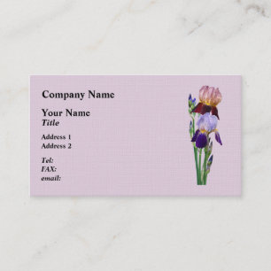 Carte De Visite Deux iris barbus Un marron Un violet