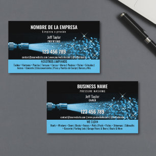 Carte De Visite Deux langues de nettoyage de toit à haute pression