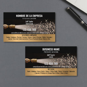 Carte De Visite Deux langues Nettoyage à haute pression Nettoyage