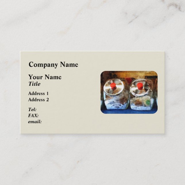 Carte De Visite Deux Pots à Biscuits en Verre (Devant)