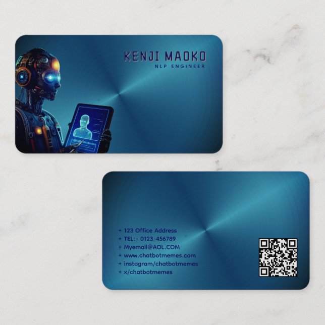 Carte De Visite 🤖 développeur de chatbot Conversational AI Engine (Devant / Derrière)