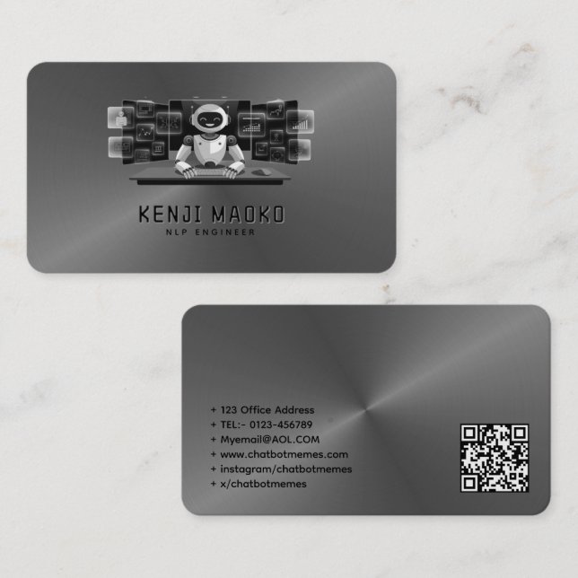 Carte De Visite 🤖 développeur de chatbot Conversational AI Engine (Devant / Derrière)