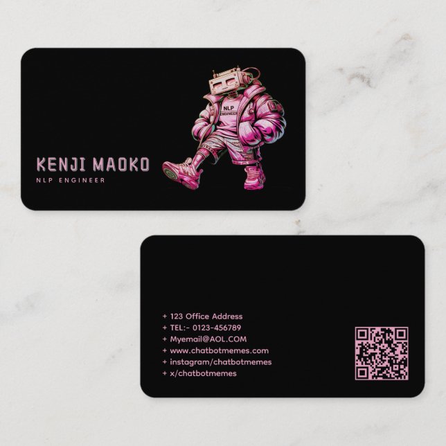 Carte De Visite Développeur de chatbot Ingénieur en intelligence a (Devant / Derrière)