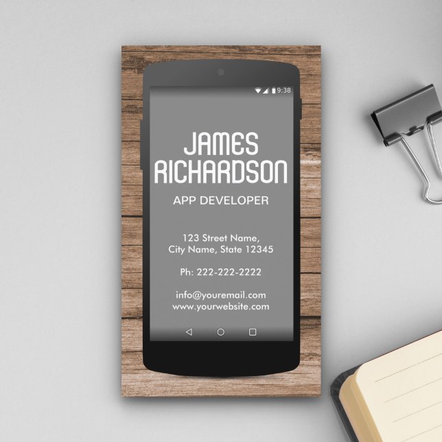 Carte De Visite Développeur de logiciel d'application mobile Ingén (Créateur téléchargé)