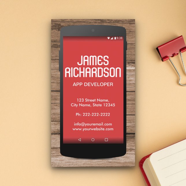 Carte De Visite Développeur de logiciel d'application mobile Ingén (Créateur téléchargé)