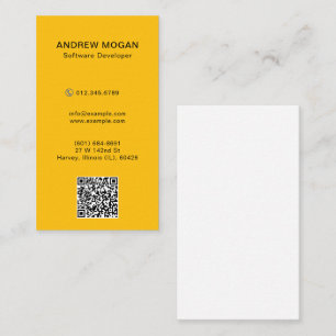 Carte De Visite Développeur logiciel personnalisable Couleur orang