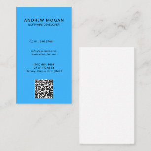 Carte De Visite Développeur logiciel personnalisable Cyan-blue