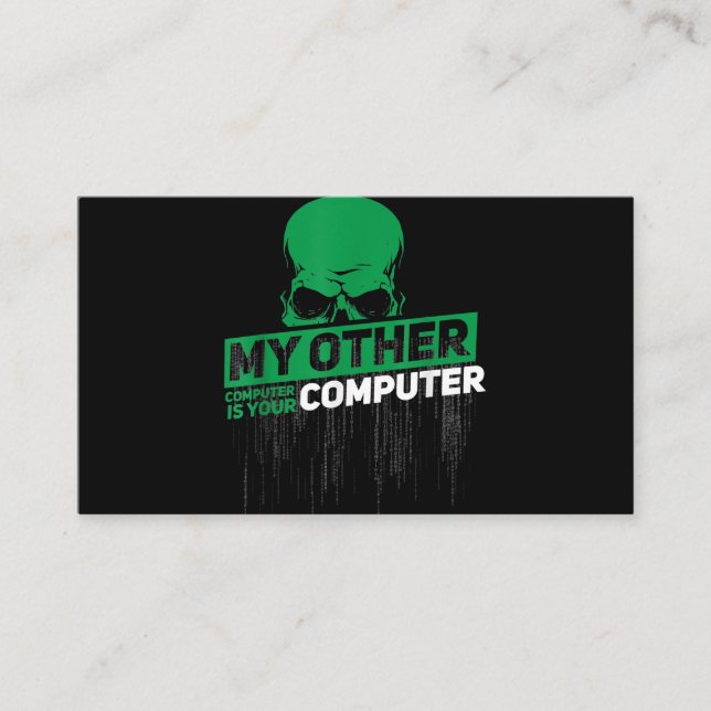 Carte De Visite Développeur Sysadmin Engineer Hacker Code d'admini (Devant)