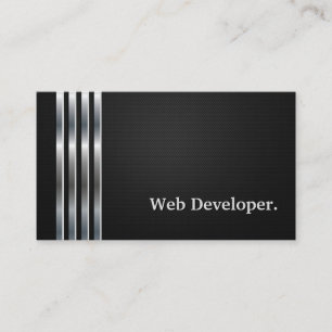 Carte De Visite Développeur Web Professional Black Silver